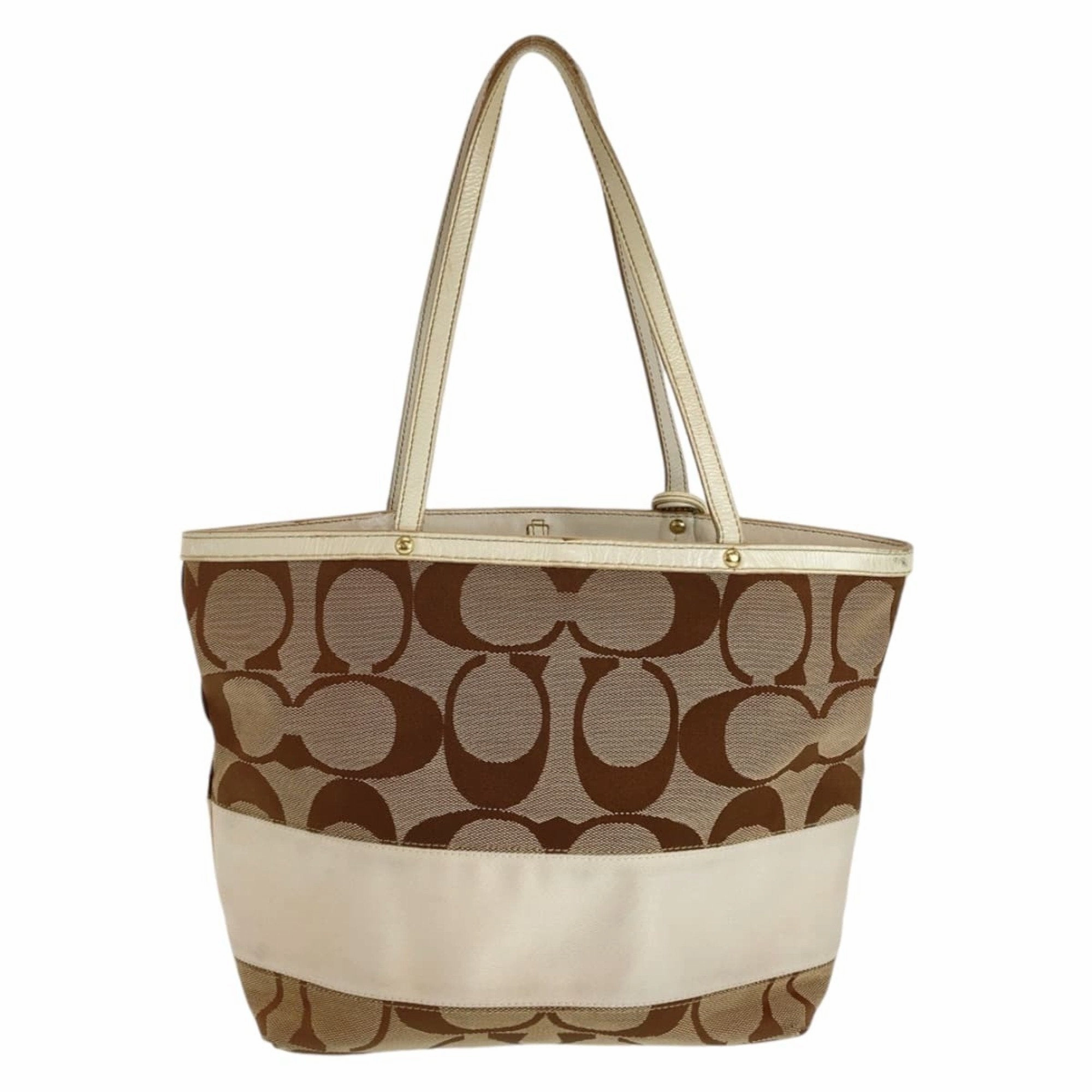 Coach  Canvas Leather Shoulder Bag Tote Bag (Pre-Owned)