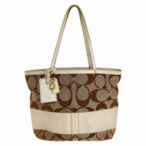 Coach  Canvas Leather Shoulder Bag Tote Bag (Pre-Owned)