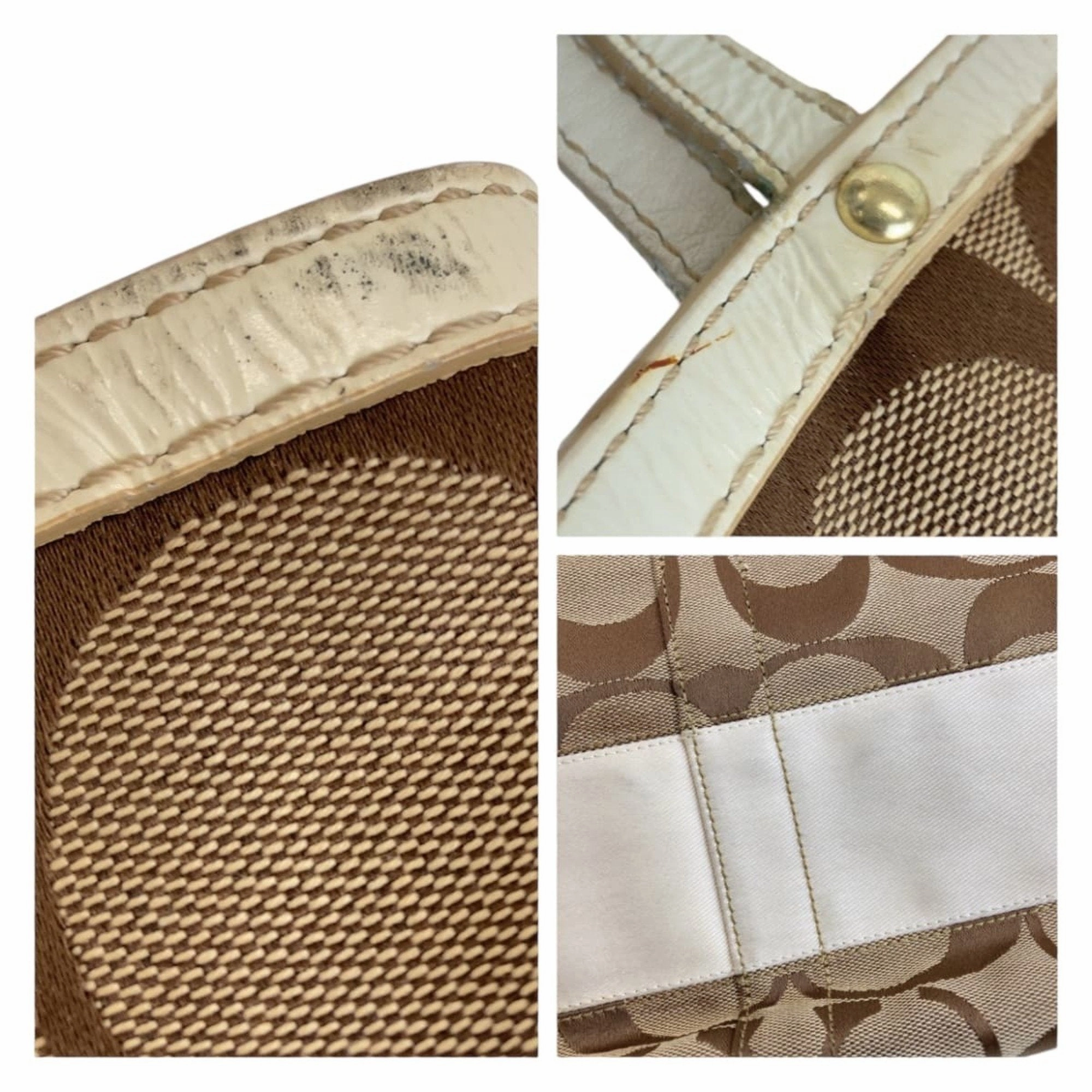 Coach  Canvas Leather Shoulder Bag Tote Bag (Pre-Owned)