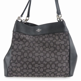 Coach  Canvas Leather Tote Bag (Pre-Owned)