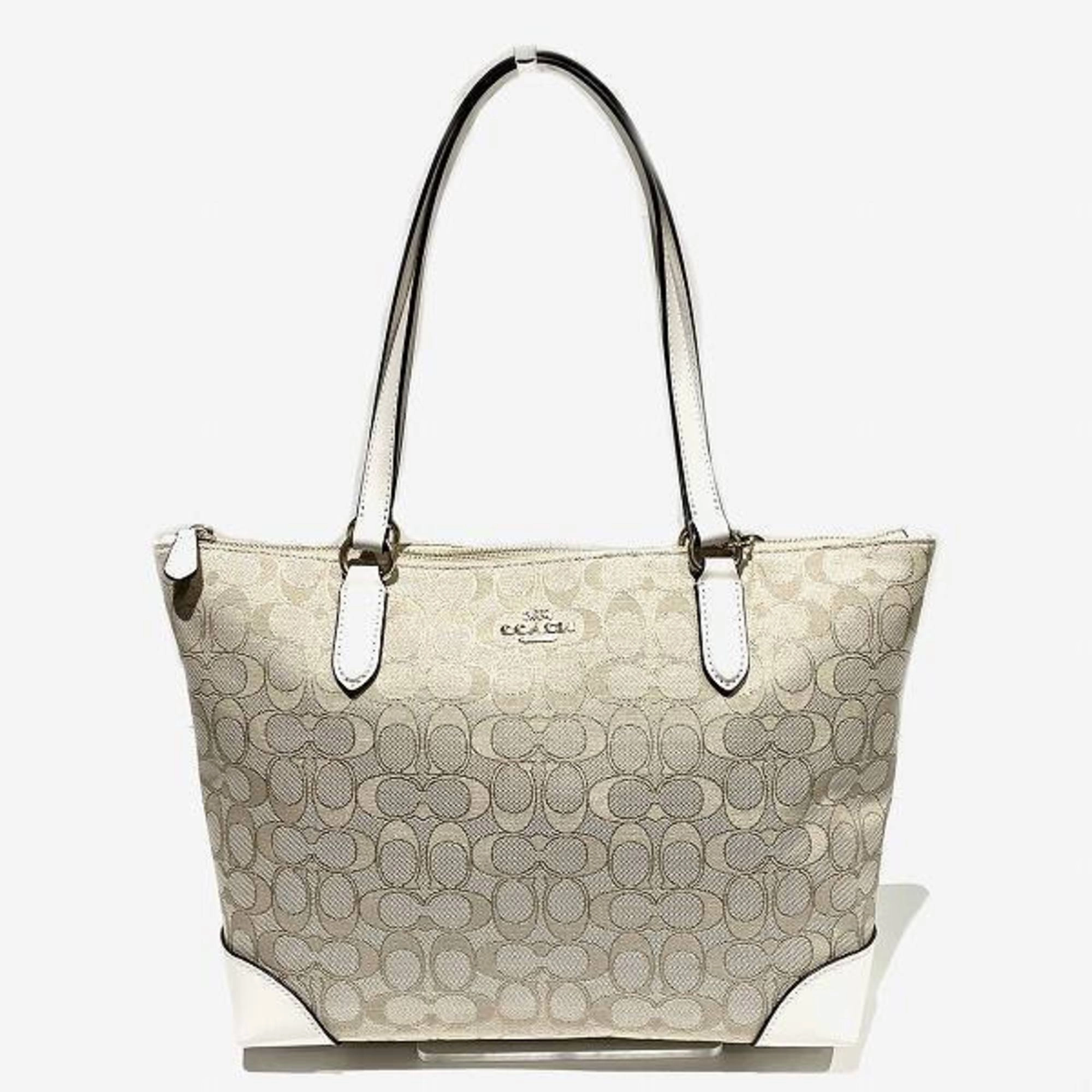 Coach  Canvas Leather Tote Bag (Pre-Owned)