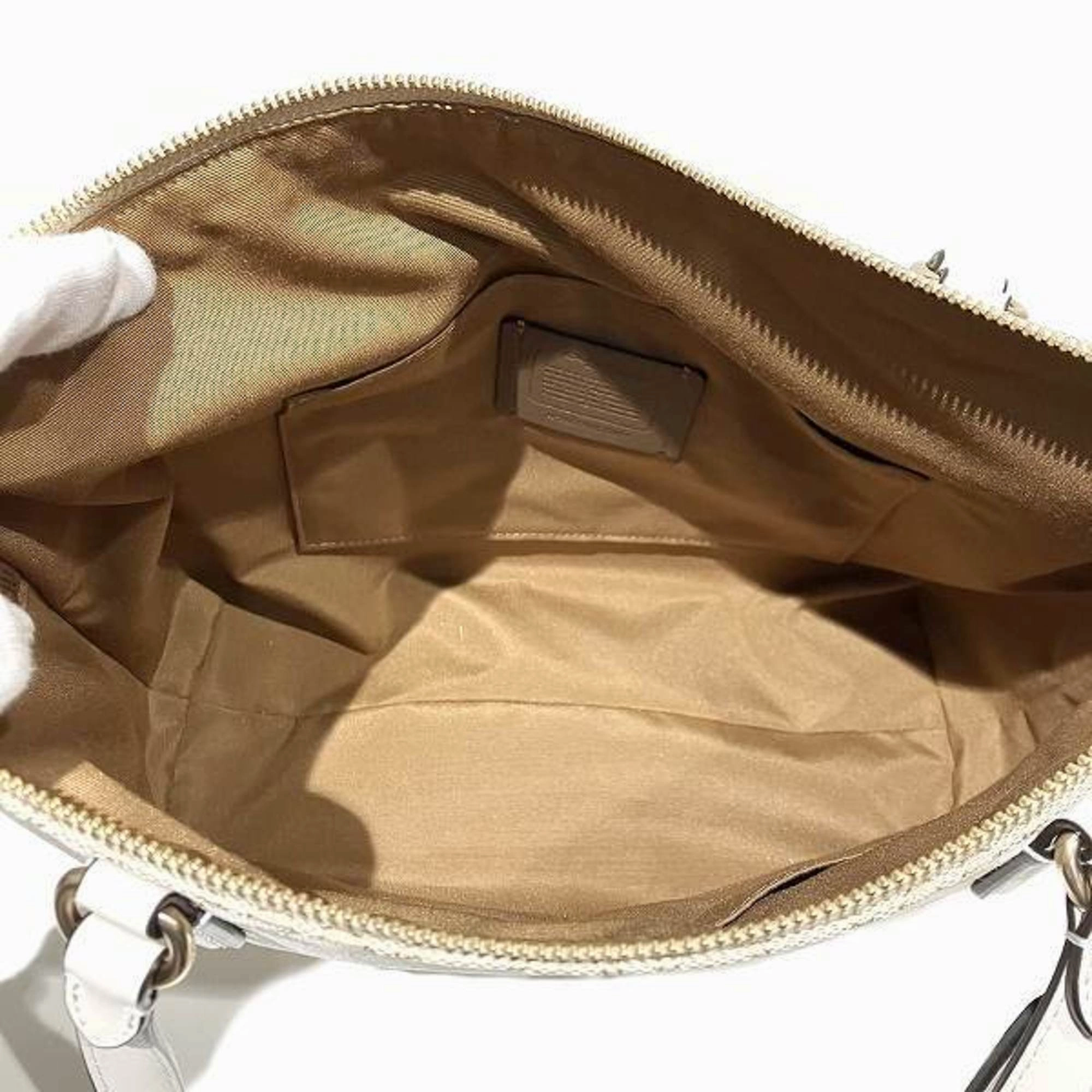 Coach  Canvas Leather Tote Bag (Pre-Owned)