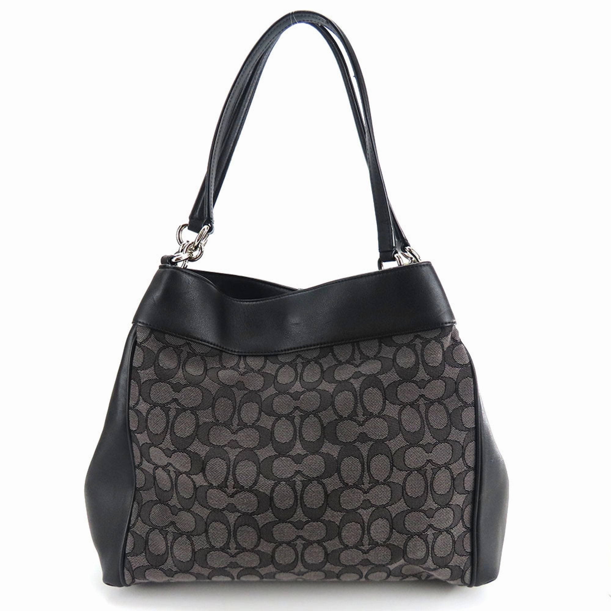 Coach  Canvas Leather Tote Bag (Pre-Owned)