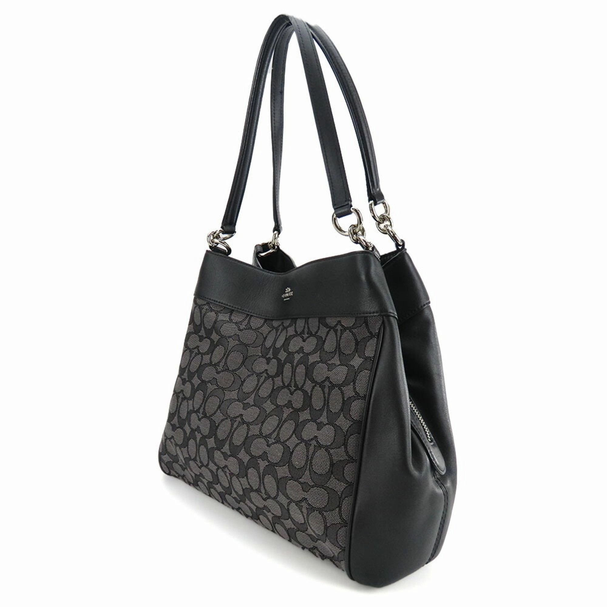 Coach  Canvas Leather Tote Bag (Pre-Owned)