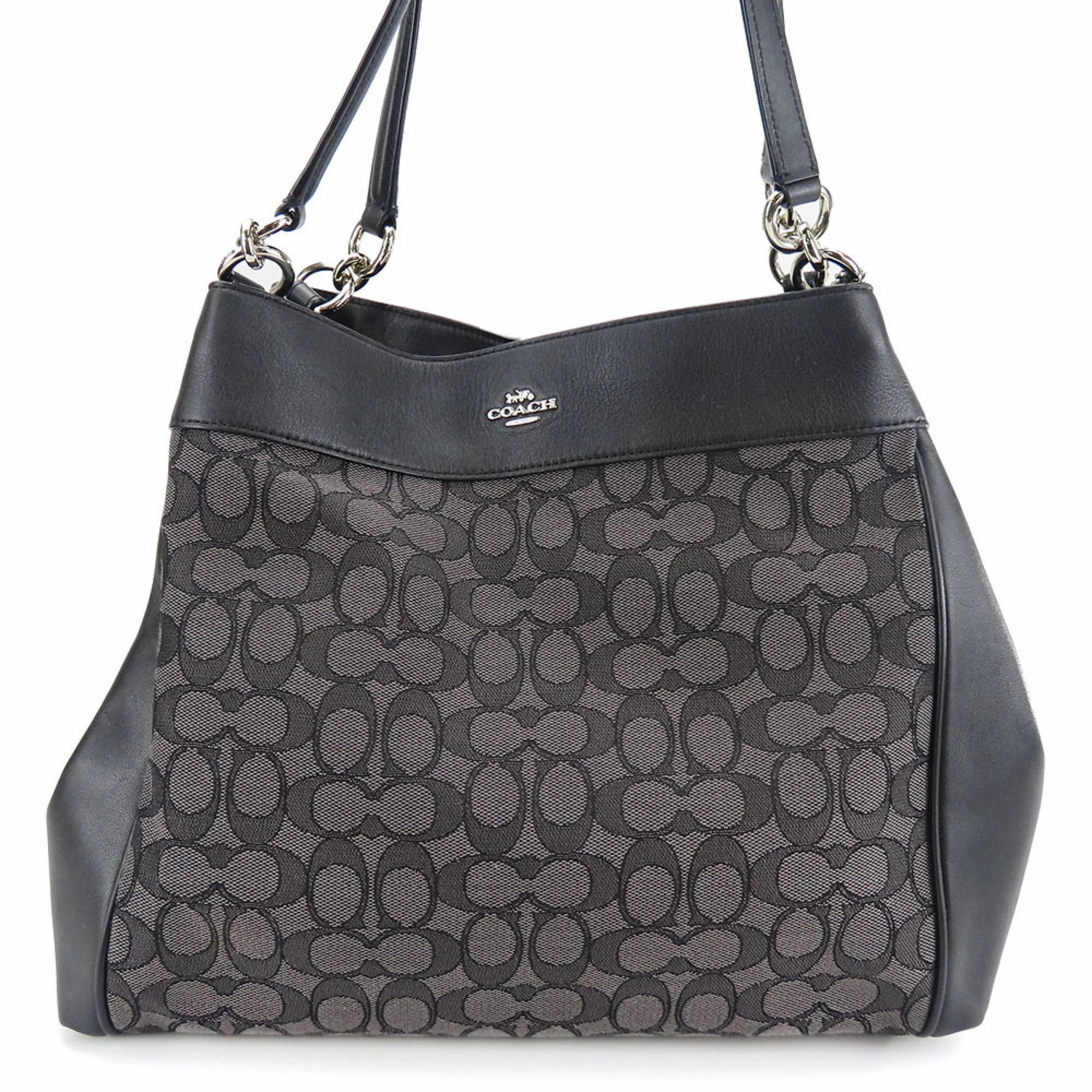 Coach  Canvas Leather Tote Bag (Pre-Owned)