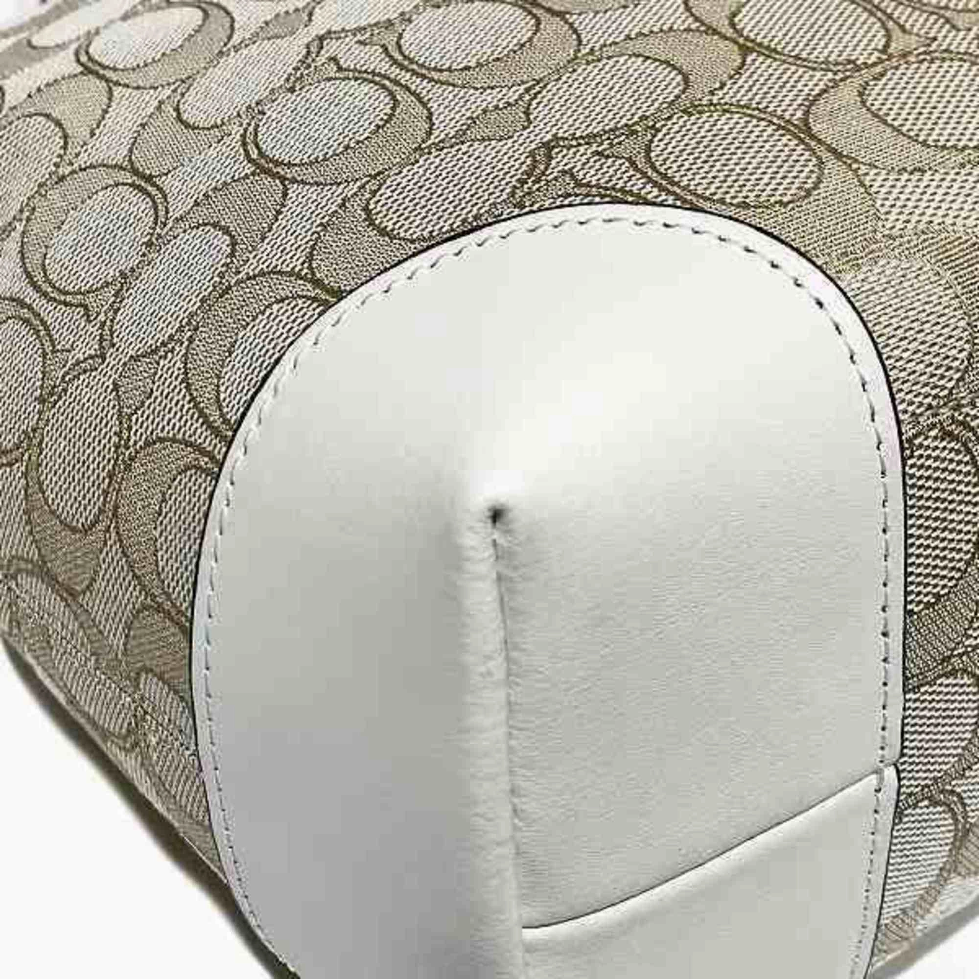 Coach  Canvas Leather Tote Bag (Pre-Owned)