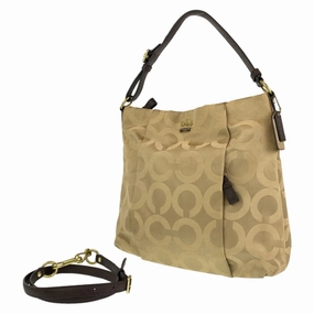 Coach gold Canvas Shoulder Bag (Pre-Owned)