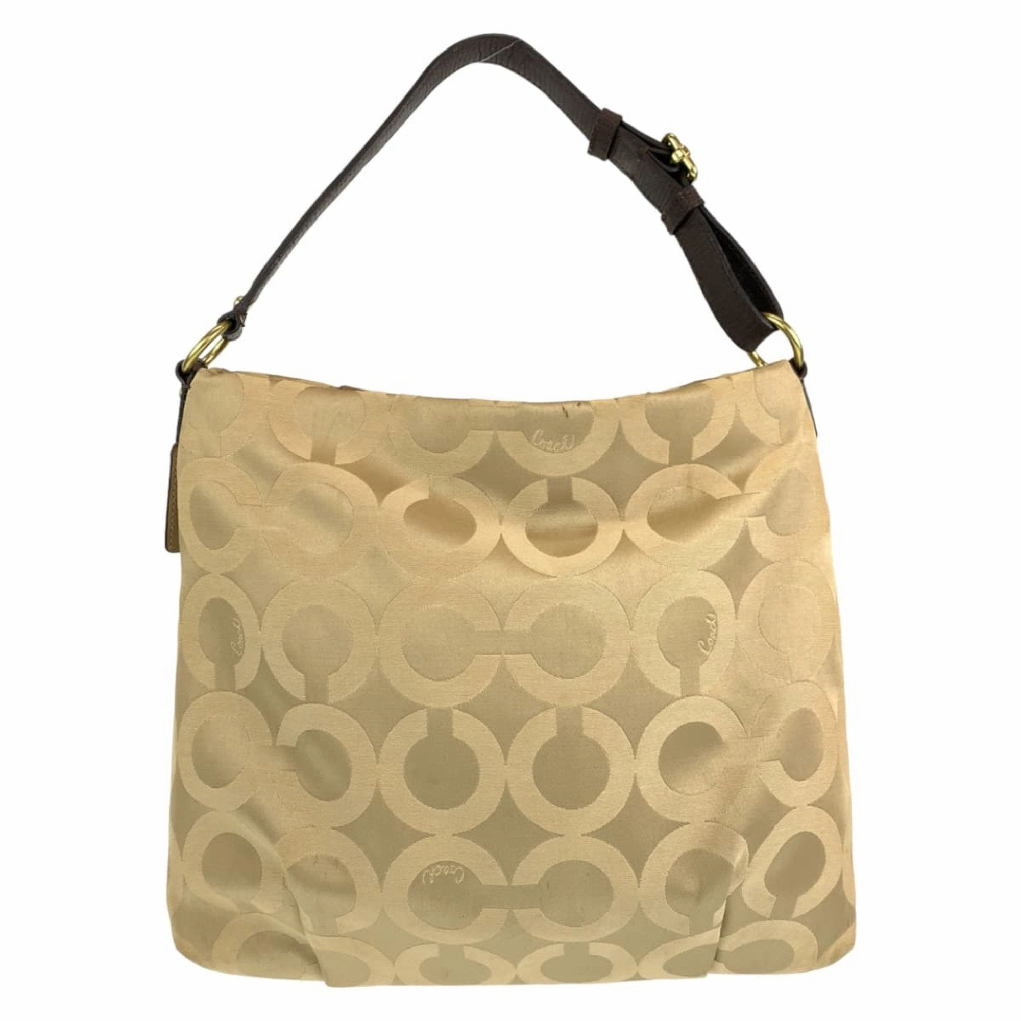 Coach gold Canvas Shoulder Bag (Pre-Owned)