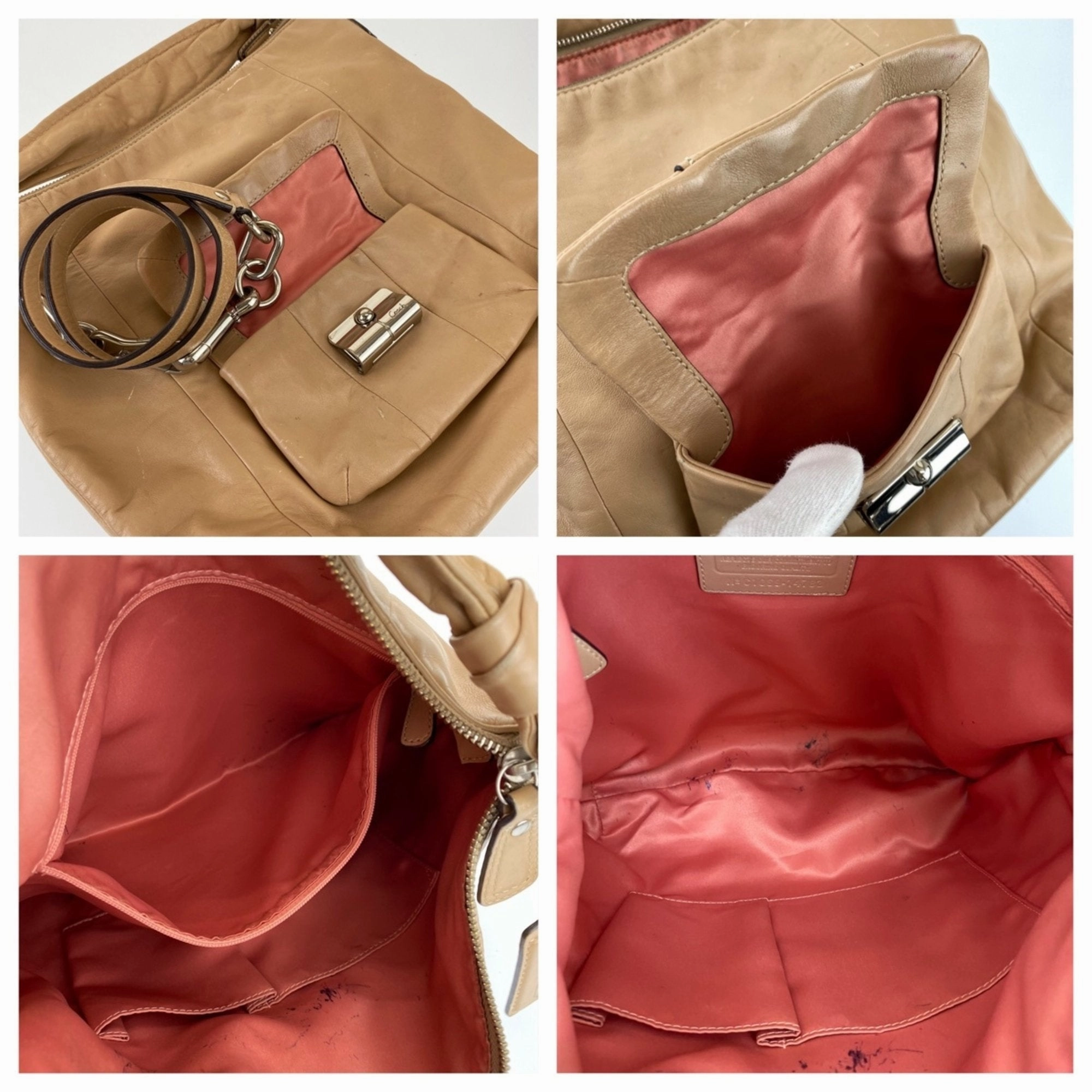 Coach Leather Handbag Shoulder Bag (Pre-Owned)