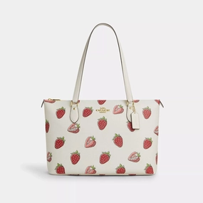 Coach Outlet Gallery Tote Bag With Strawberry Print