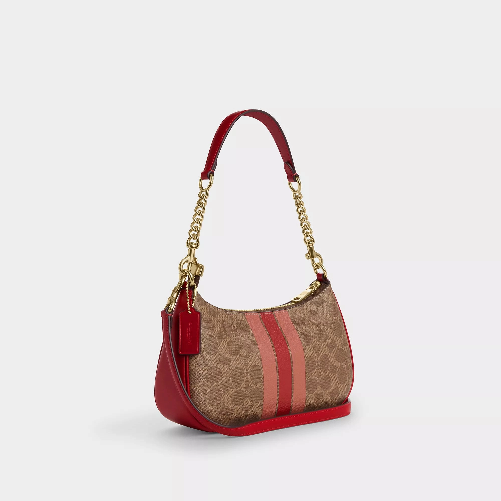 Coach Outlet Teri Shoulder Bag In Signature Canvas With Stripe