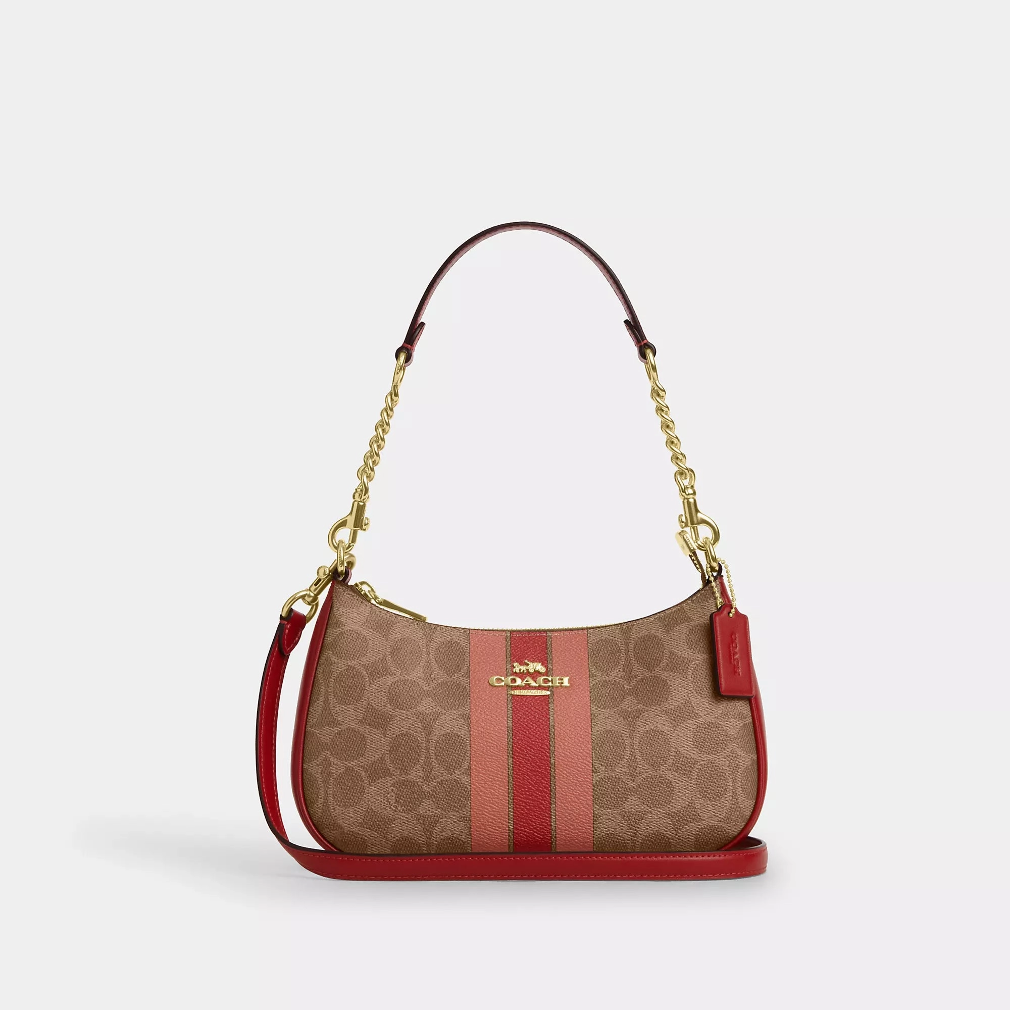 Coach Outlet Teri Shoulder Bag In Signature Canvas With Stripe