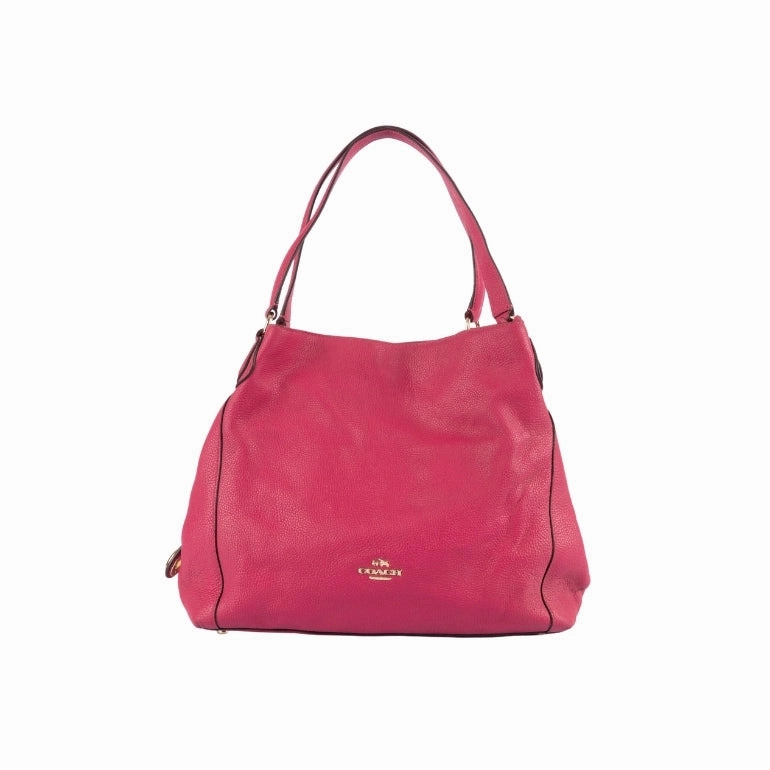 Coach Pink Leather Edie Shoulder Bag