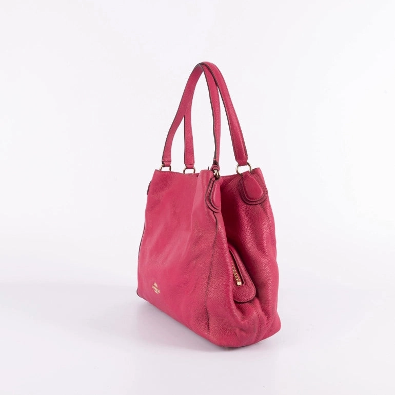 Coach Pink Leather Edie Shoulder Bag