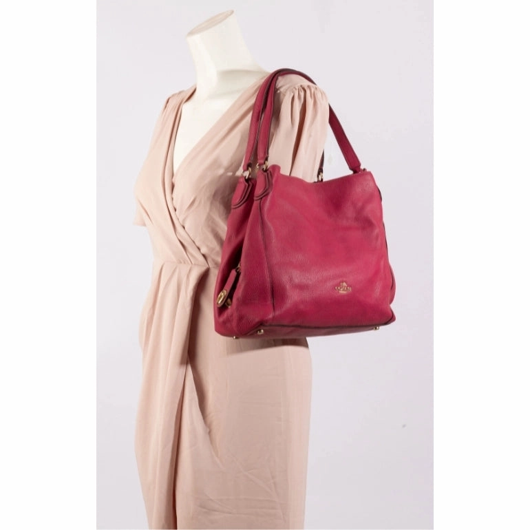 Coach Pink Leather Edie Shoulder Bag