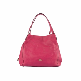Coach Pink Leather Edie Shoulder Bag