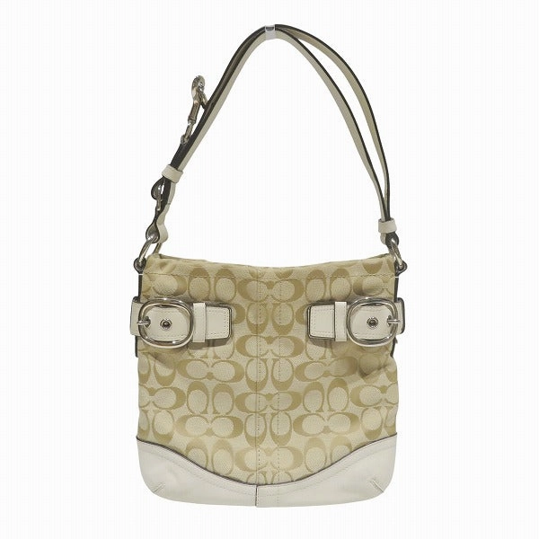 Coach Signature Canvas Leather Shoulder Bag