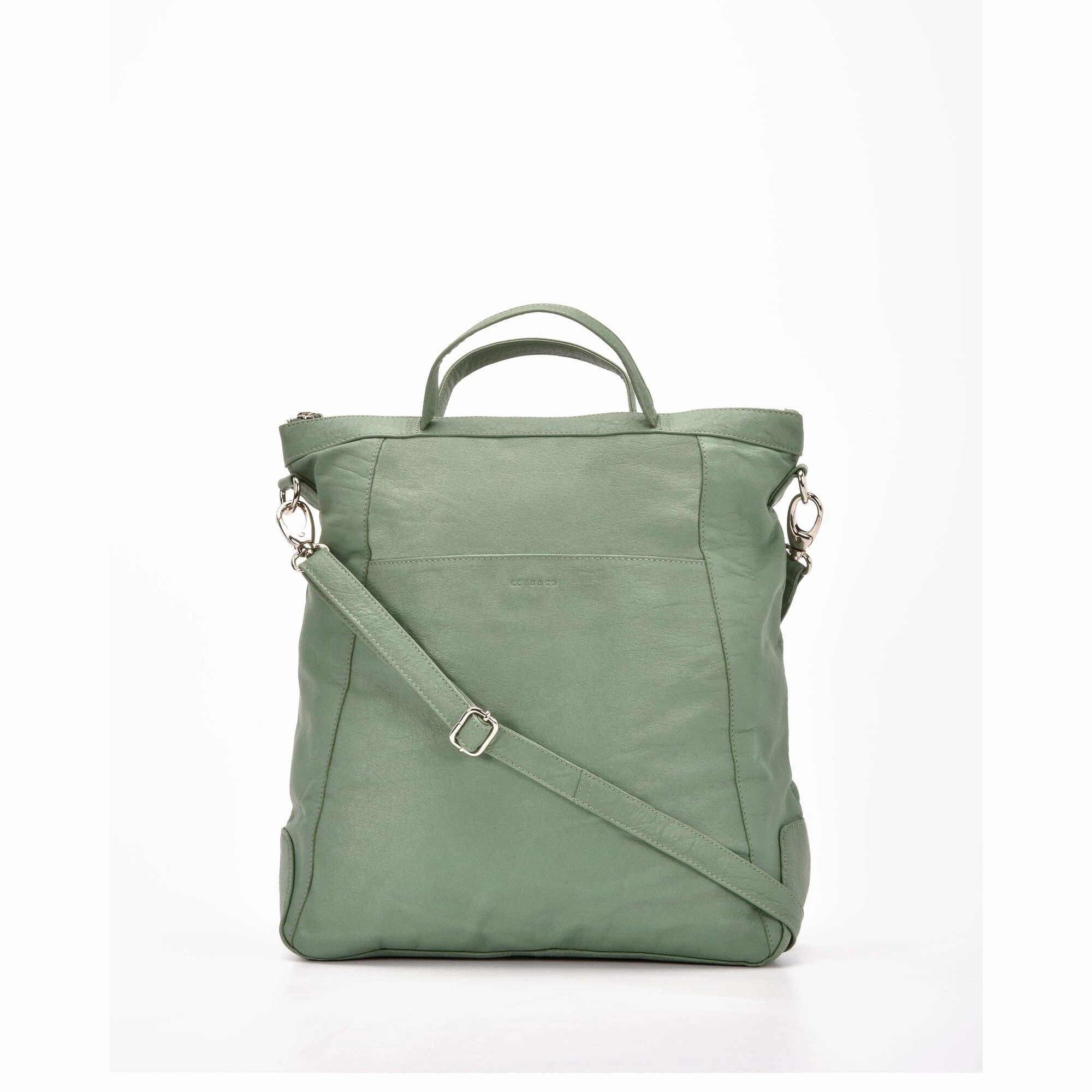 COBB & CO Eastwood Convertible Leather Shoulder Bag & Backpack Sea Green