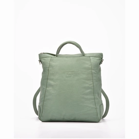 COBB & CO Eastwood Convertible Leather Shoulder Bag & Backpack Sea Green