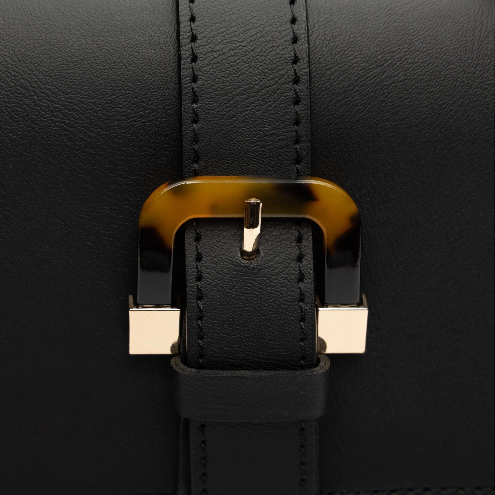 Coco Vegan Leather Tortoiseshell Crossbody Bag | Black