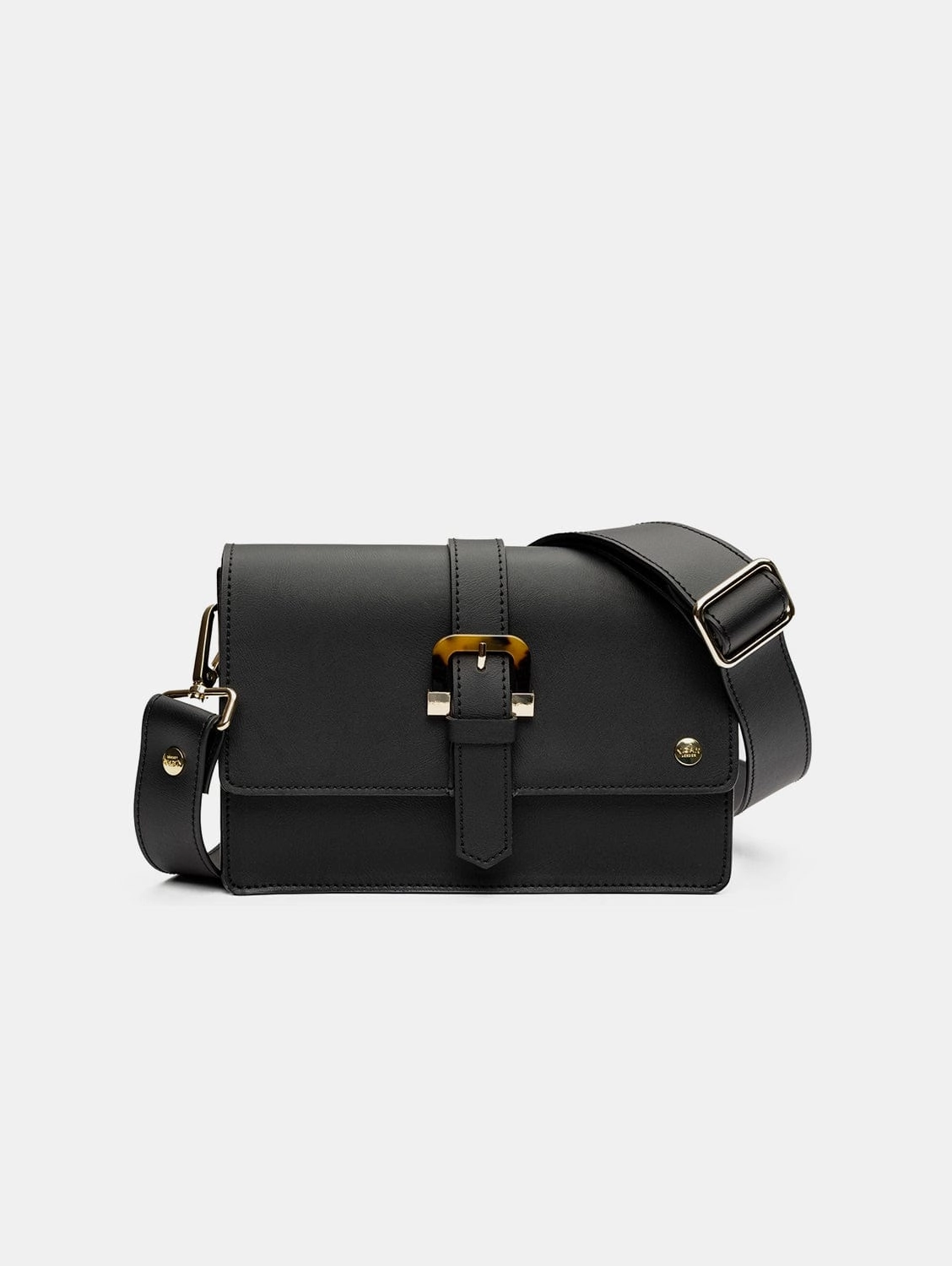 Coco Vegan Leather Tortoiseshell Crossbody Bag | Black