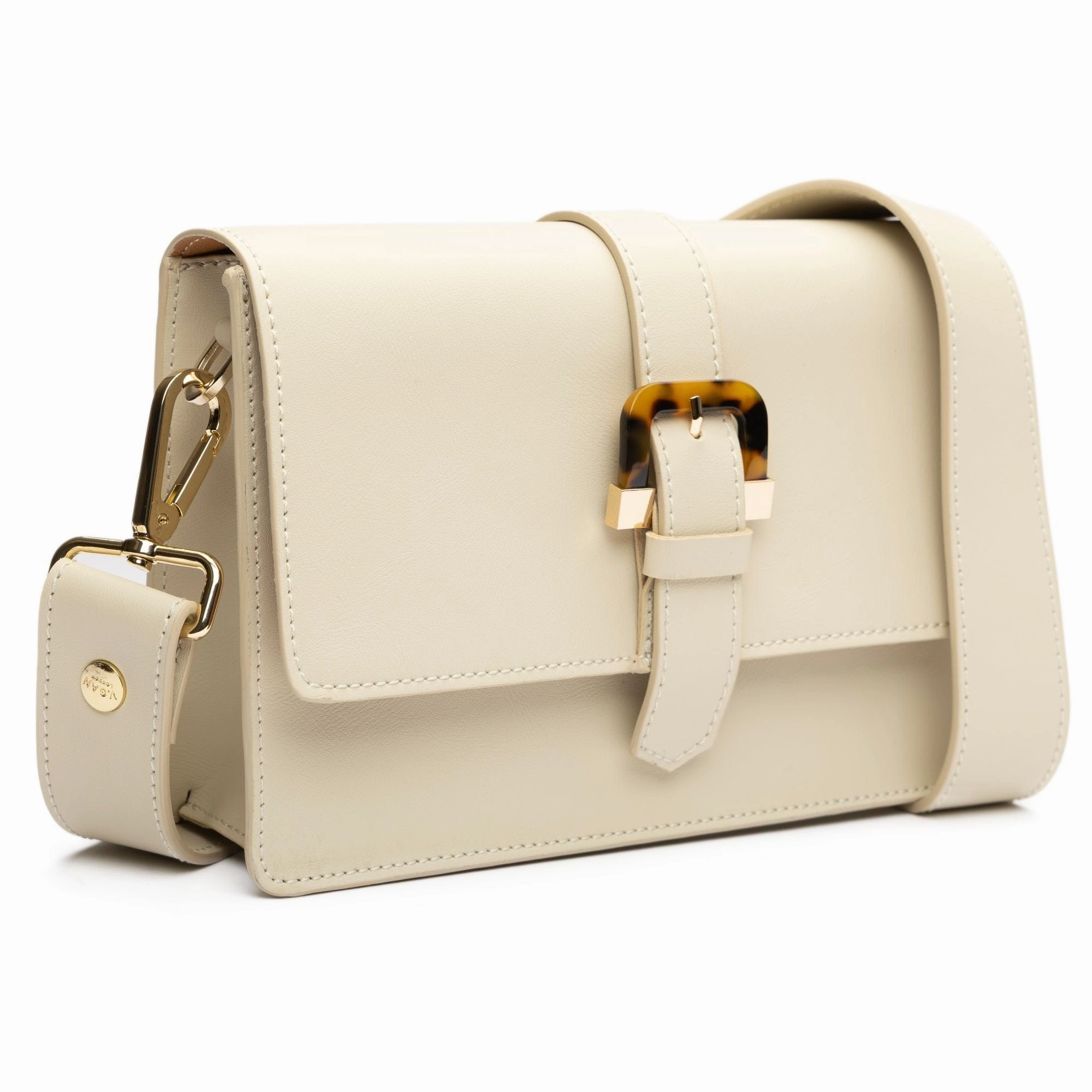Coco Vegan Leather Tortoiseshell Crossbody Bag | Cream