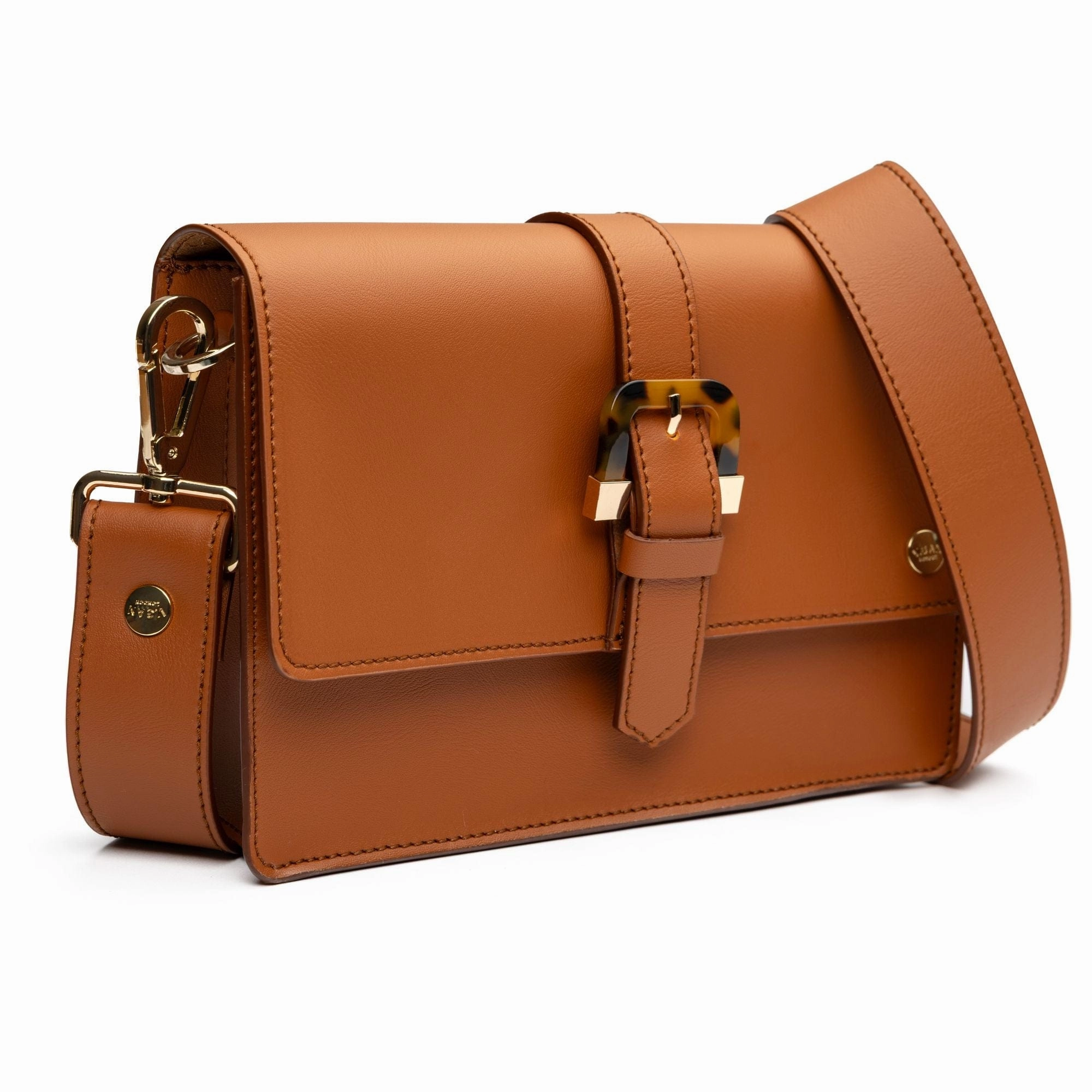 Coco Vegan Leather Tortoiseshell Crossbody Bag | Tan
