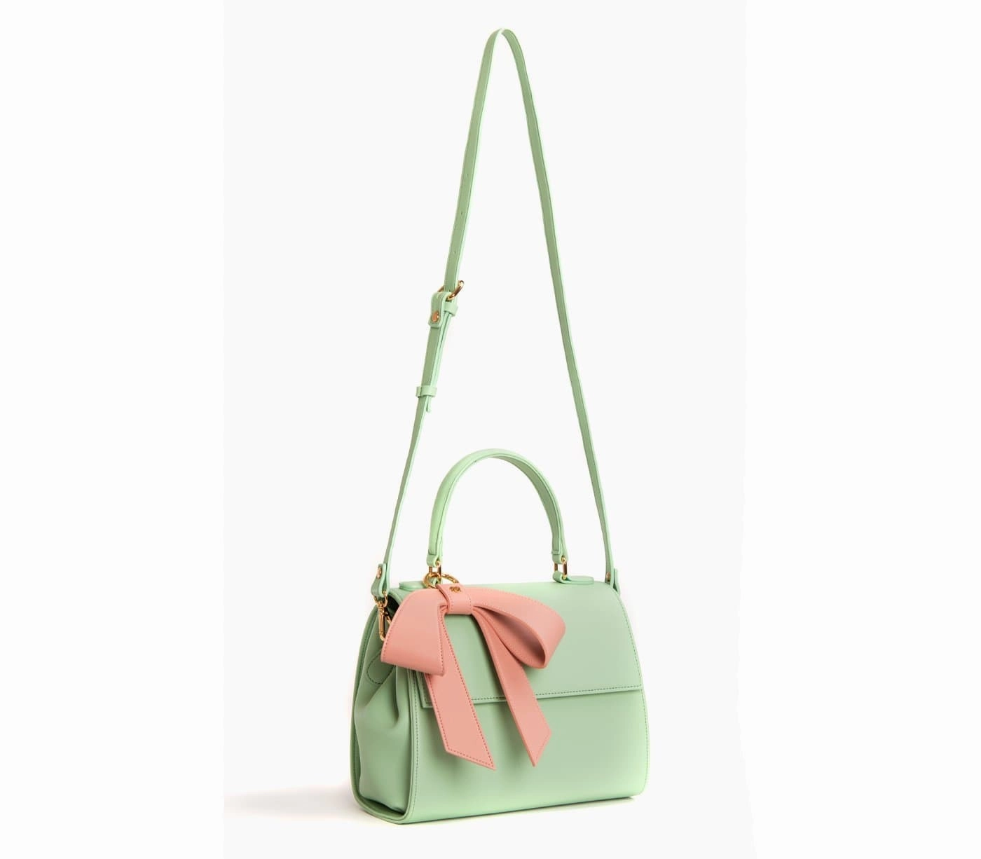 Cottontail Vegan Leather Handbag | Mint & Light Pink