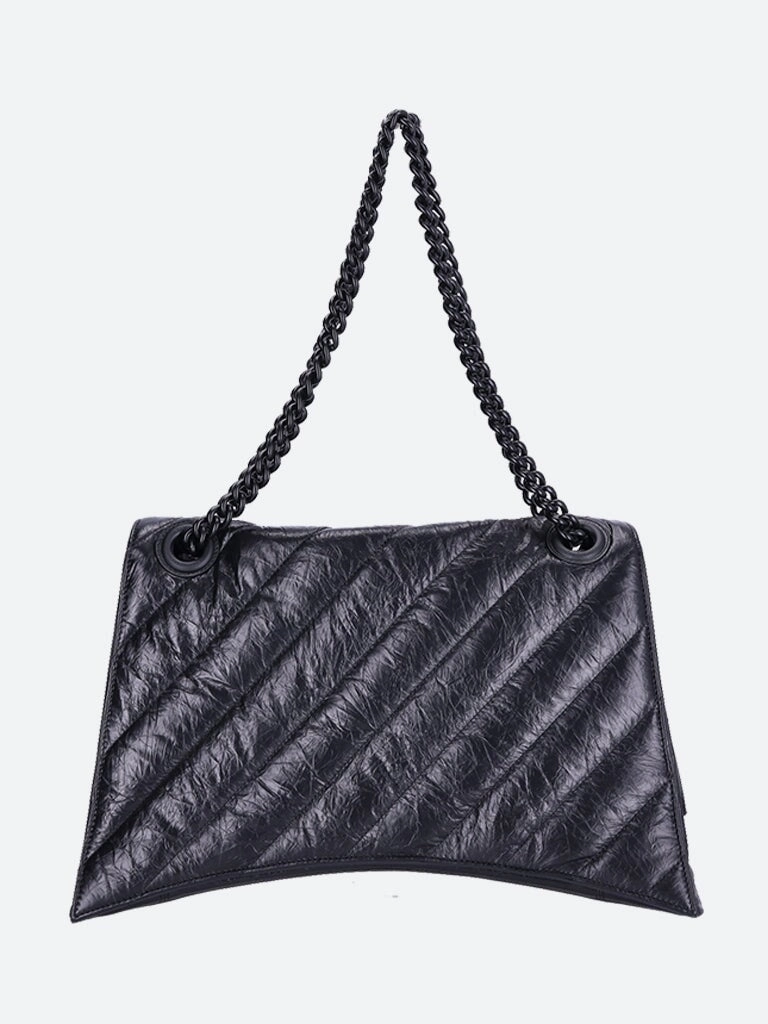 Crushed quilted calfskin chain bag