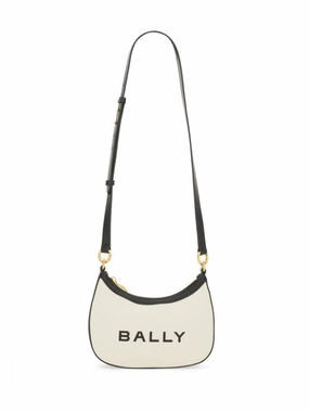 Curved Logo Shoulder Bag With Adjustable Strap