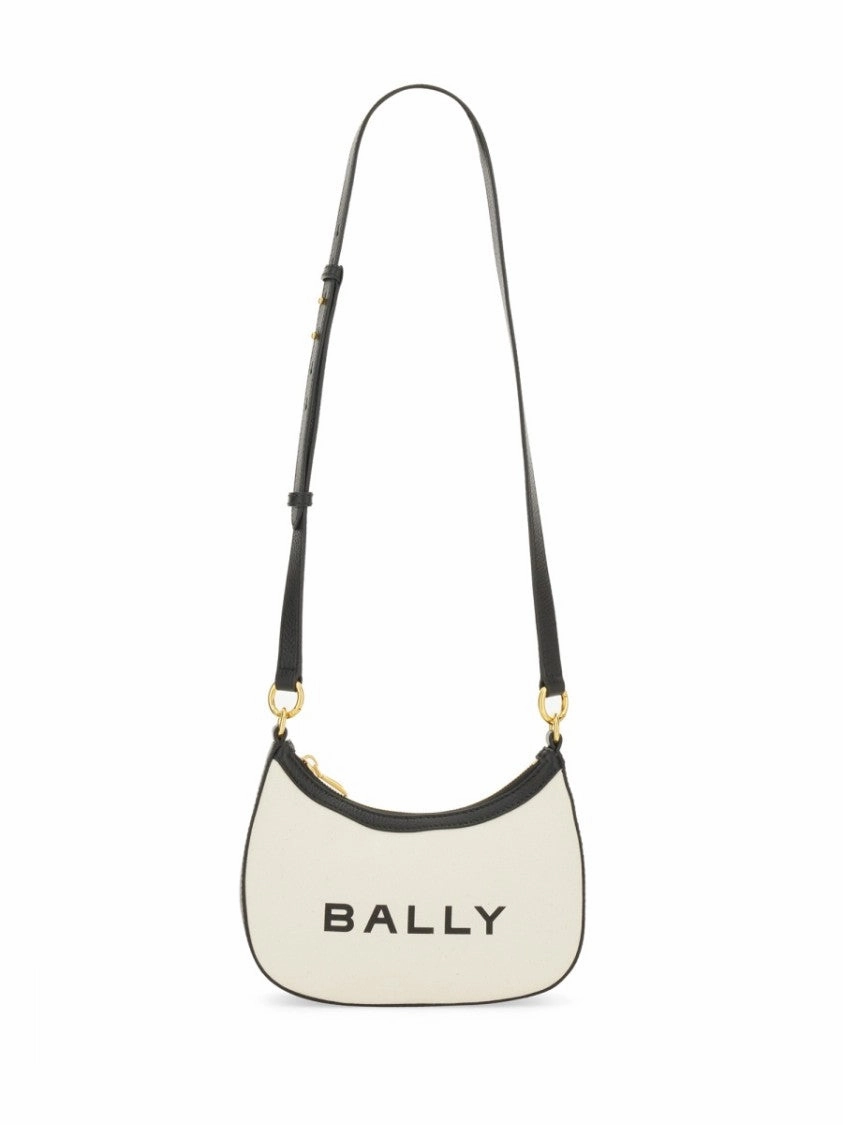 Curved Logo Shoulder Bag With Adjustable Strap