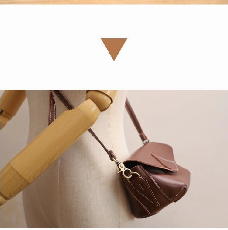 Cute Coffee LEATHER WOMEN Small SHOULDER BAG Handmade Small Crossbody Purse FOR WOMEN