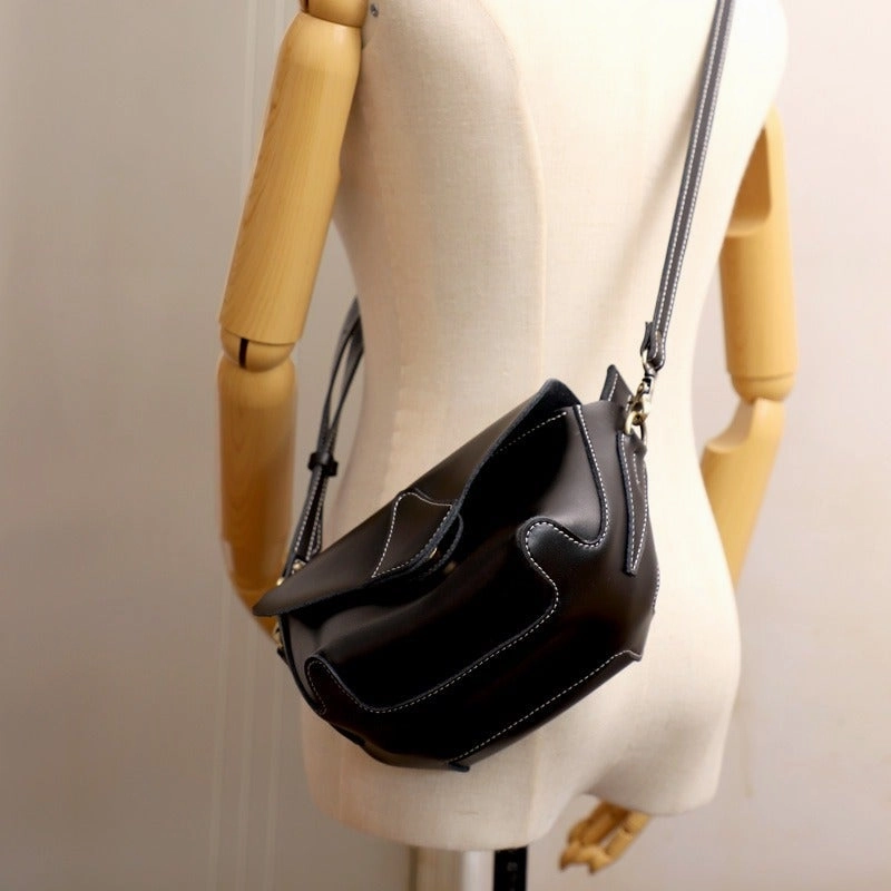 Cute Coffee LEATHER WOMEN Small SHOULDER BAG Handmade Small Crossbody Purse FOR WOMEN