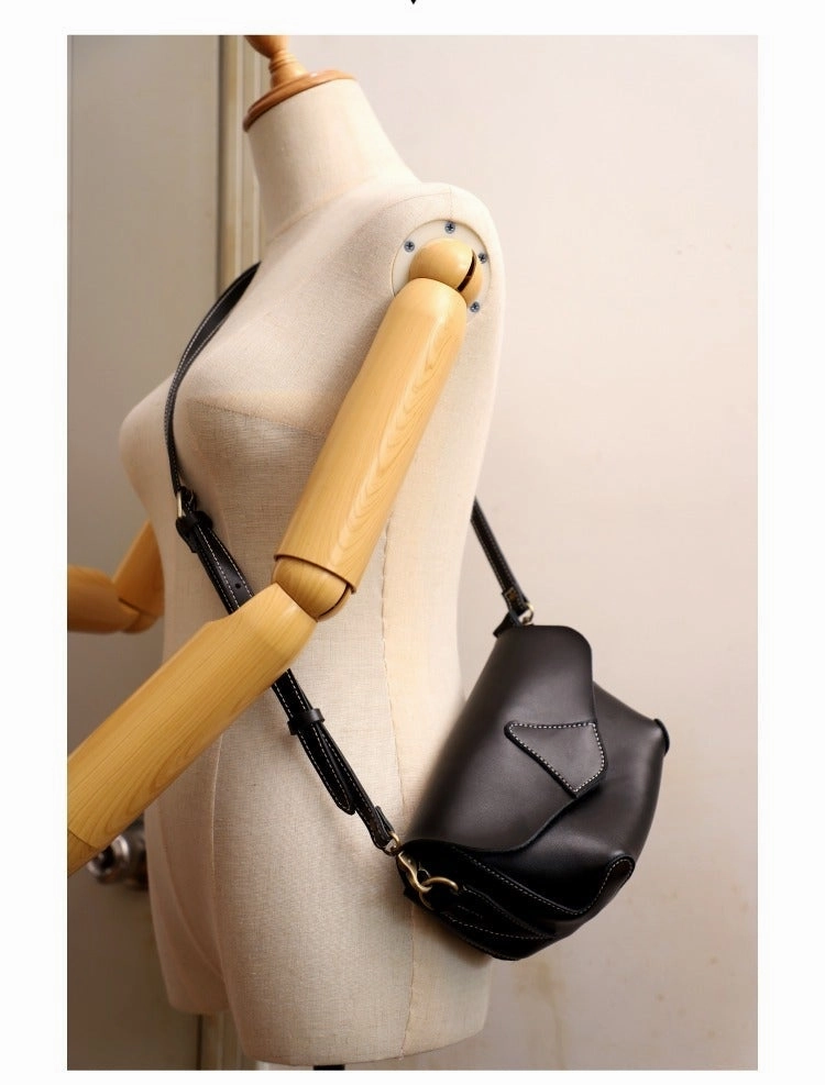 Cute Coffee LEATHER WOMEN Small SHOULDER BAG Handmade Small Crossbody Purse FOR WOMEN