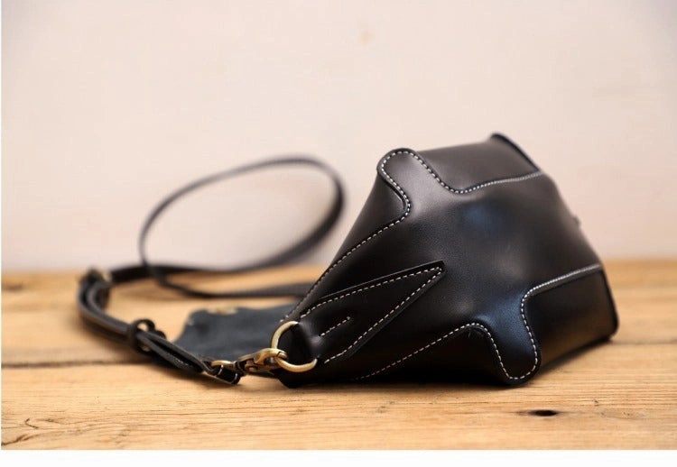 Cute Coffee LEATHER WOMEN Small SHOULDER BAG Handmade Small Crossbody Purse FOR WOMEN