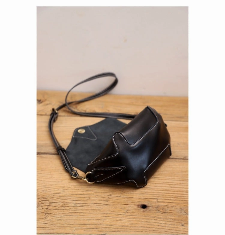 Cute Coffee LEATHER WOMEN Small SHOULDER BAG Handmade Small Crossbody Purse FOR WOMEN