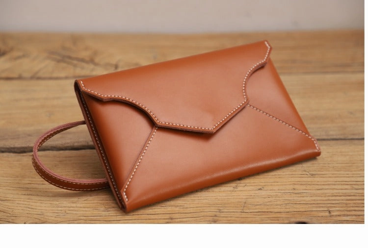Cute LEATHER Envelope WOMEN SHOULDER BAG Handmade Slim Envelope Crossbody Purse FOR WOMEN