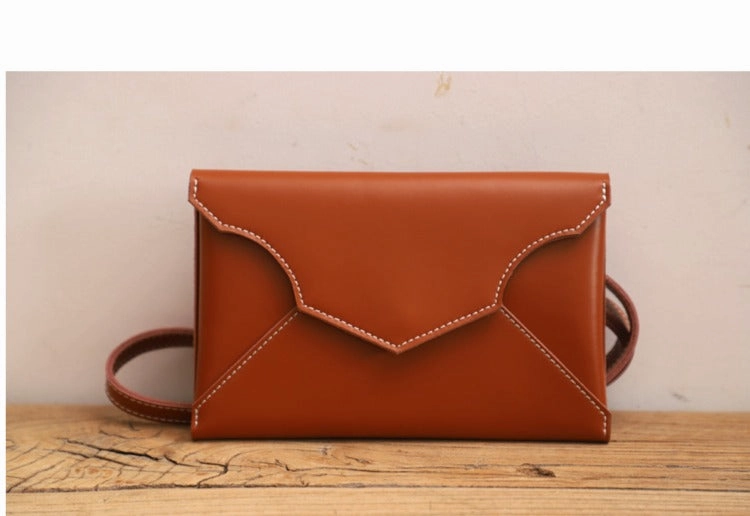 Cute LEATHER Envelope WOMEN SHOULDER BAG Handmade Slim Envelope Crossbody Purse FOR WOMEN