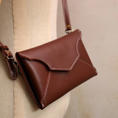 Cute LEATHER Envelope WOMEN SHOULDER BAG Handmade Slim Envelope Crossbody Purse FOR WOMEN
