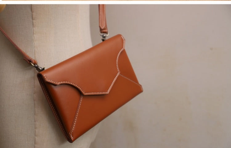 Cute LEATHER Envelope WOMEN SHOULDER BAG Handmade Slim Envelope Crossbody Purse FOR WOMEN