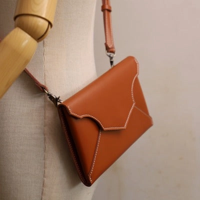 Cute LEATHER Envelope WOMEN SHOULDER BAG Handmade Slim Envelope Crossbody Purse FOR WOMEN