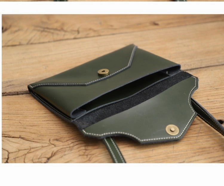 Cute LEATHER Envelope WOMEN SHOULDER BAG Handmade Slim Envelope Crossbody Purse FOR WOMEN