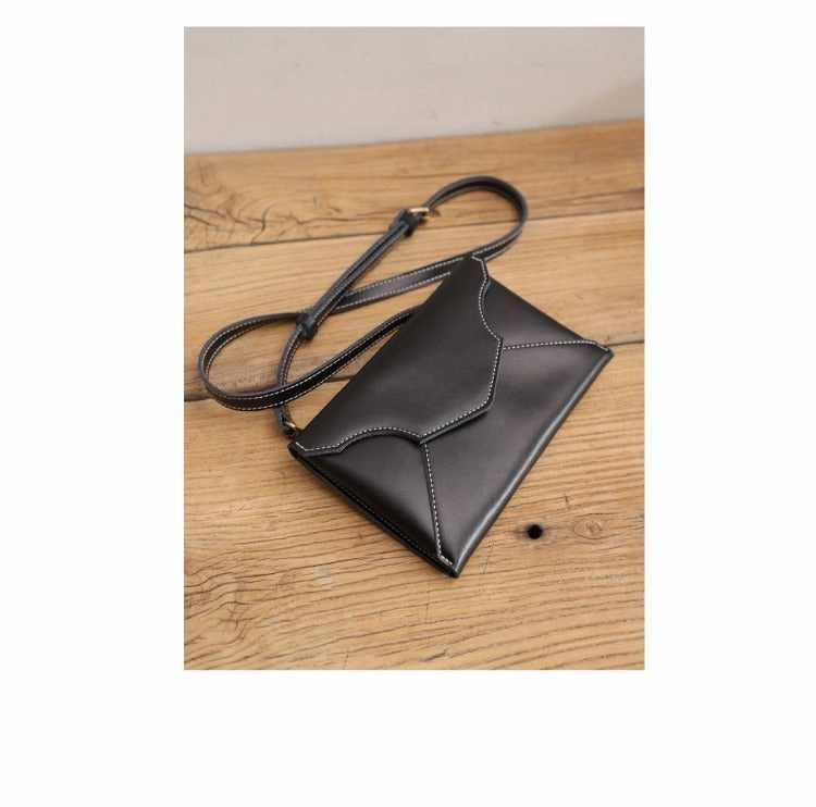 Cute LEATHER Envelope WOMEN SHOULDER BAG Handmade Slim Envelope Crossbody Purse FOR WOMEN