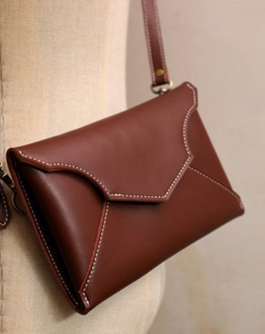 Cute LEATHER Envelope WOMEN SHOULDER BAG Handmade Slim Envelope Crossbody Purse FOR WOMEN