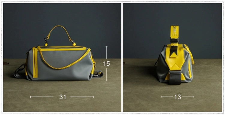 Cute Womens Khaki&Coffee NYLON Handbag Purse Cube NYLON Shoulder Bag Crossbody Purse for Ladies