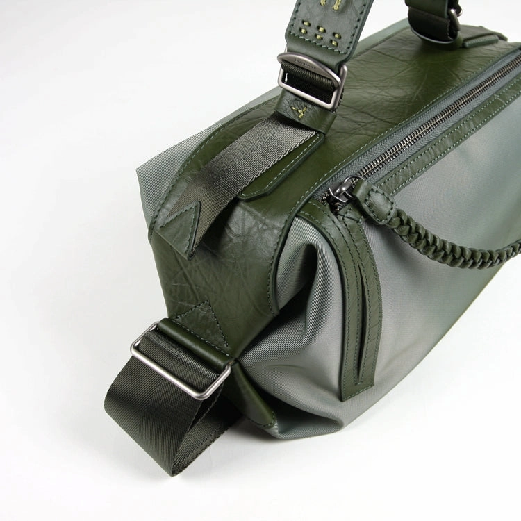 Cute Womens Khaki&Coffee NYLON Handbag Purse Cube NYLON Shoulder Bag Crossbody Purse for Ladies