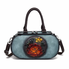 Cylindrical Retro  Handbag with National Style