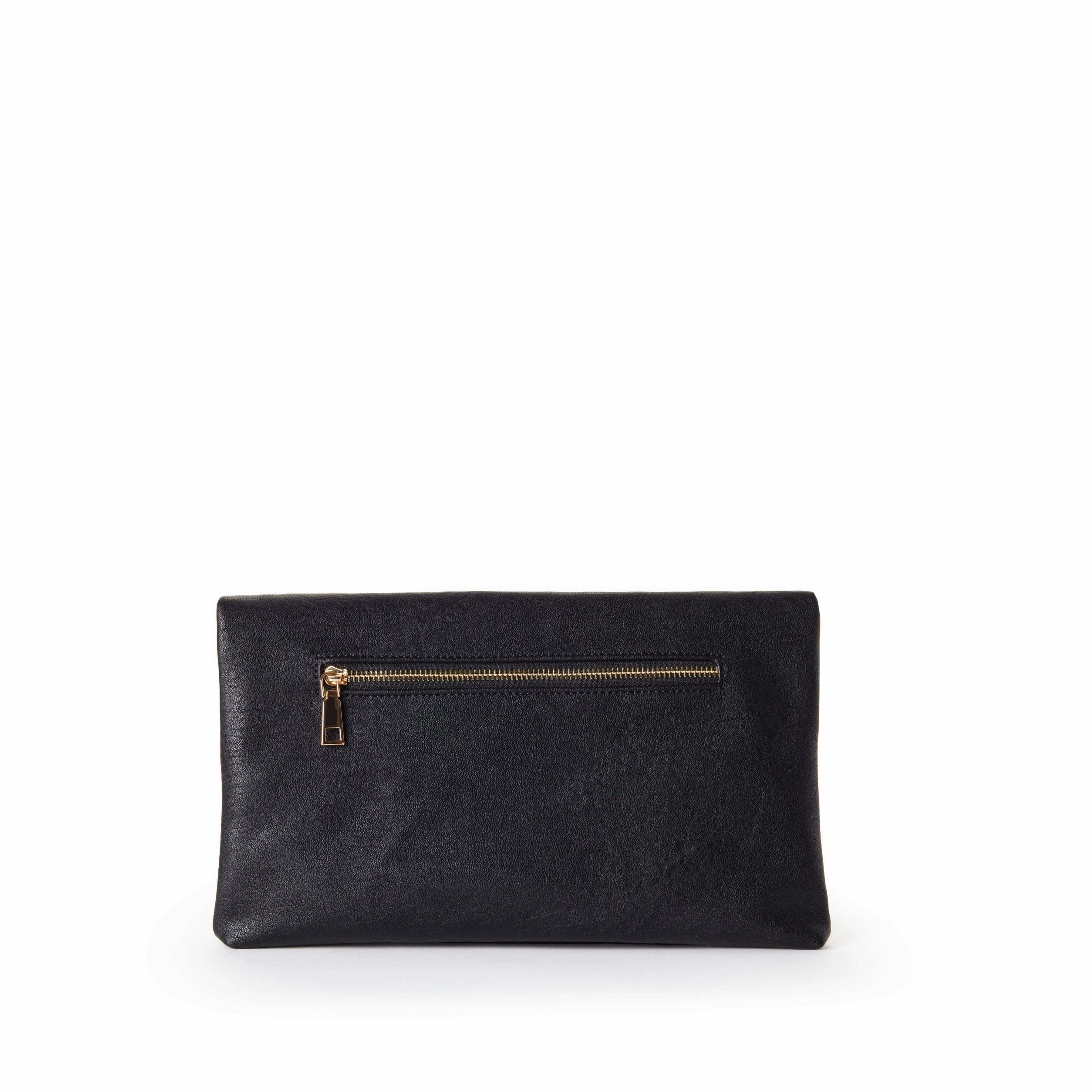 Cyndie Vegan Leather Asymmetrical Foldover Clutch | Multiple Colours