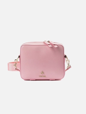 Dalila Apple Leather Vegan Crossbody Bag | Pink