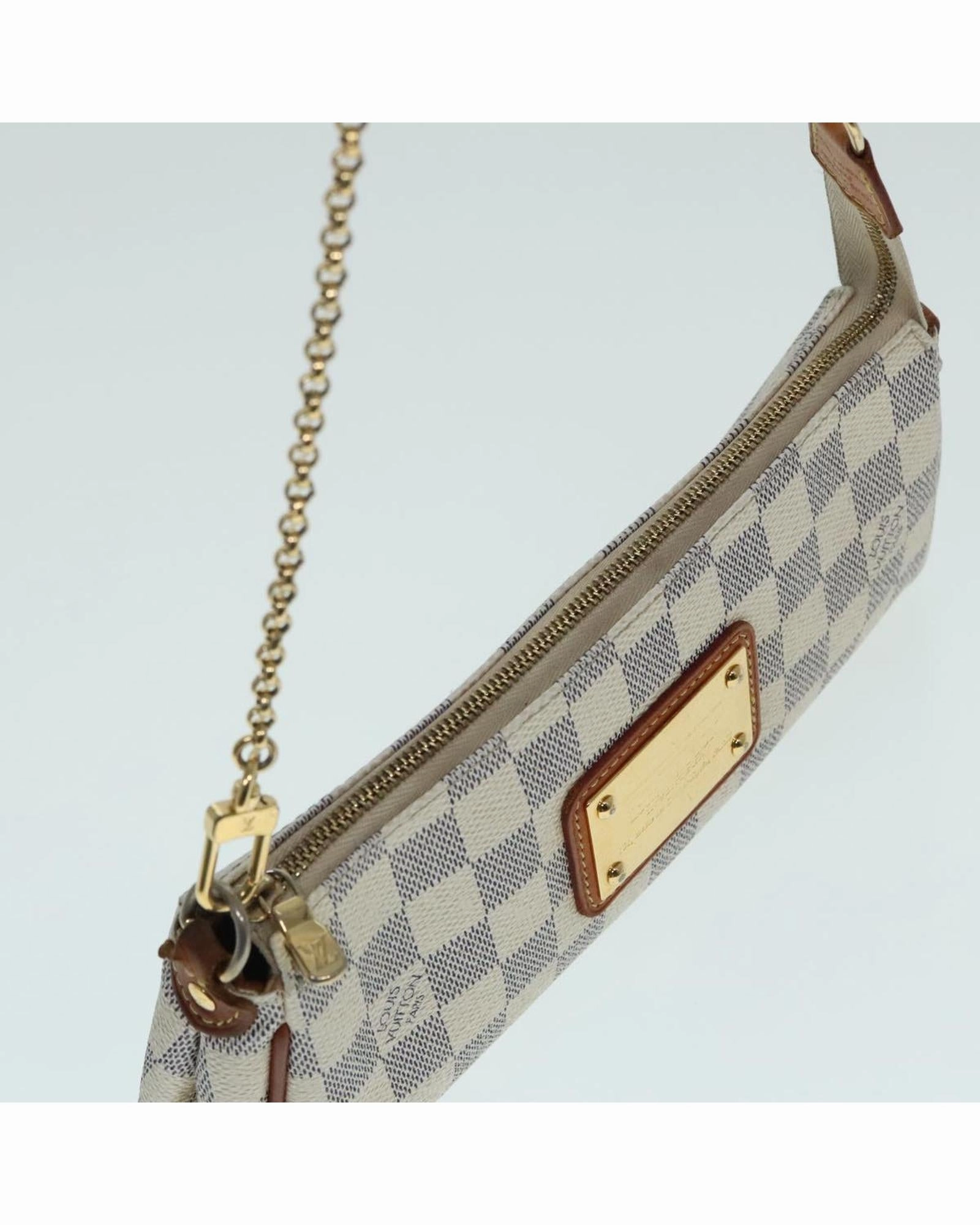 Damier Azur Canvas Shoulder Bag with Detachable Strap